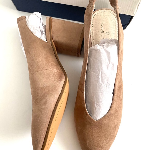 Caslon Tan Suede Block Heel Slingbacks - Picture 8 of 11